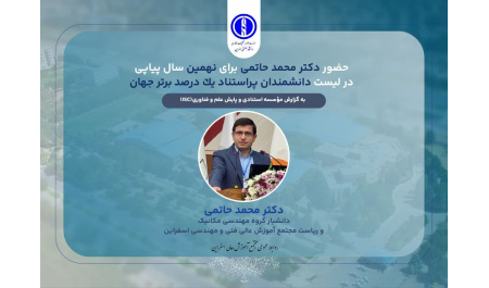 Associated Professor and Faculty Member of Esfarayen University of Technology Named Among World's Top 1% Most Cited Scientists for the Ninth Consecutive Year